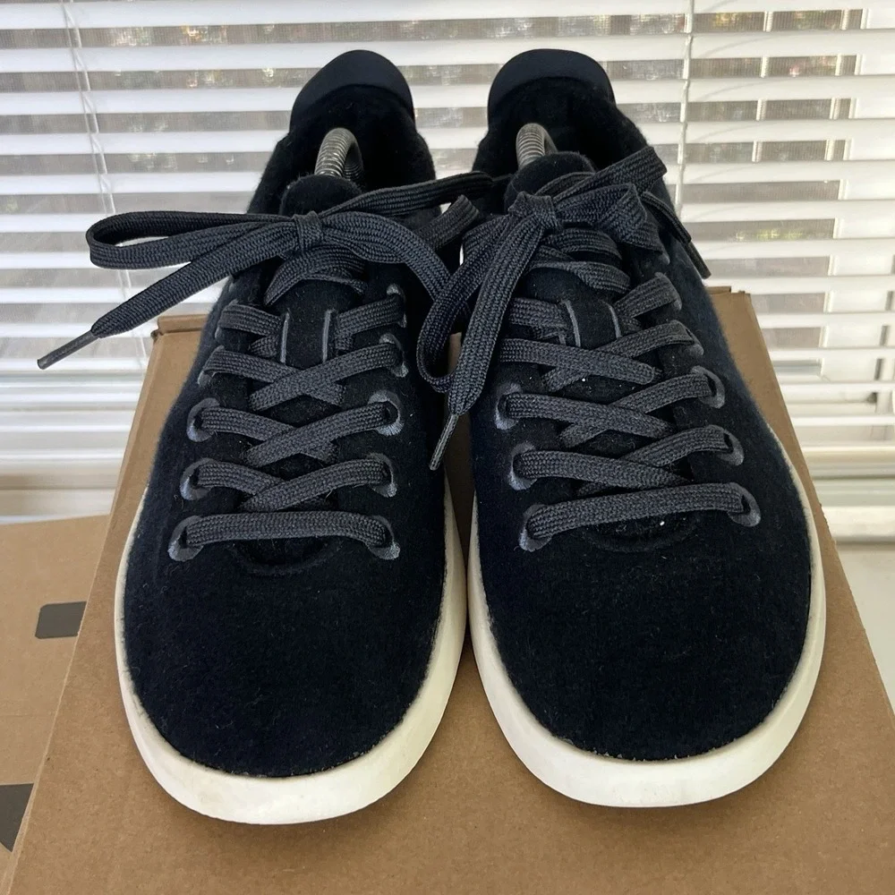 Allbirds Wool‎ Piper WP Women Size 10 Black Lace Up Shoes Sneakers GUC